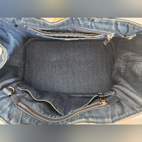 Auth Prada Canapa Denim Tote Bag - Picture 4 of 11